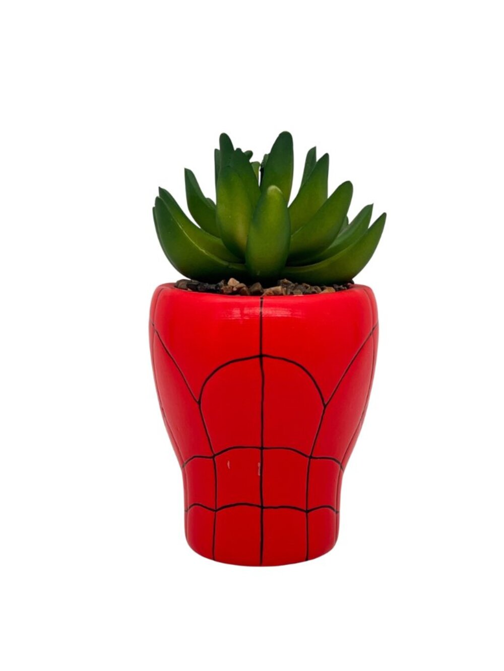 Spider-Man Planter Pot By Marvel Comics 5.5" Tall Artificial Succulent & Gravel - Picture 6 of 14